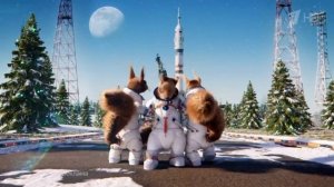 Новогодняя заставка Первого канала 2024 - Белки на космодроме