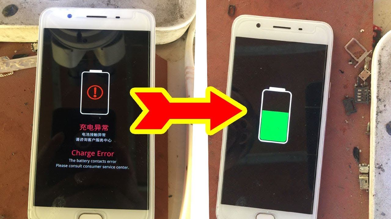 How to fix The Battery Contacts Error , Oppo Not charging Problem смотреть онлайн