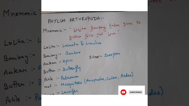 Phylum Arthopoda !! easy mnemonic смотреть онлайн