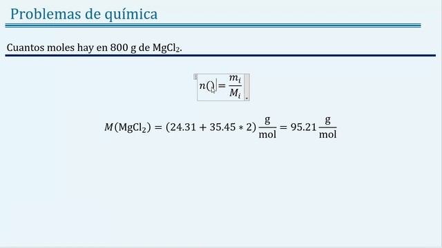 Calcular 𝒄𝒖𝒂𝒏𝒕𝒐𝒔 𝒎𝒐𝒍𝒆𝒔 hay en 800 𝐠 de 𝐌𝐠𝐂𝐥𝟐 смотреть онлайн