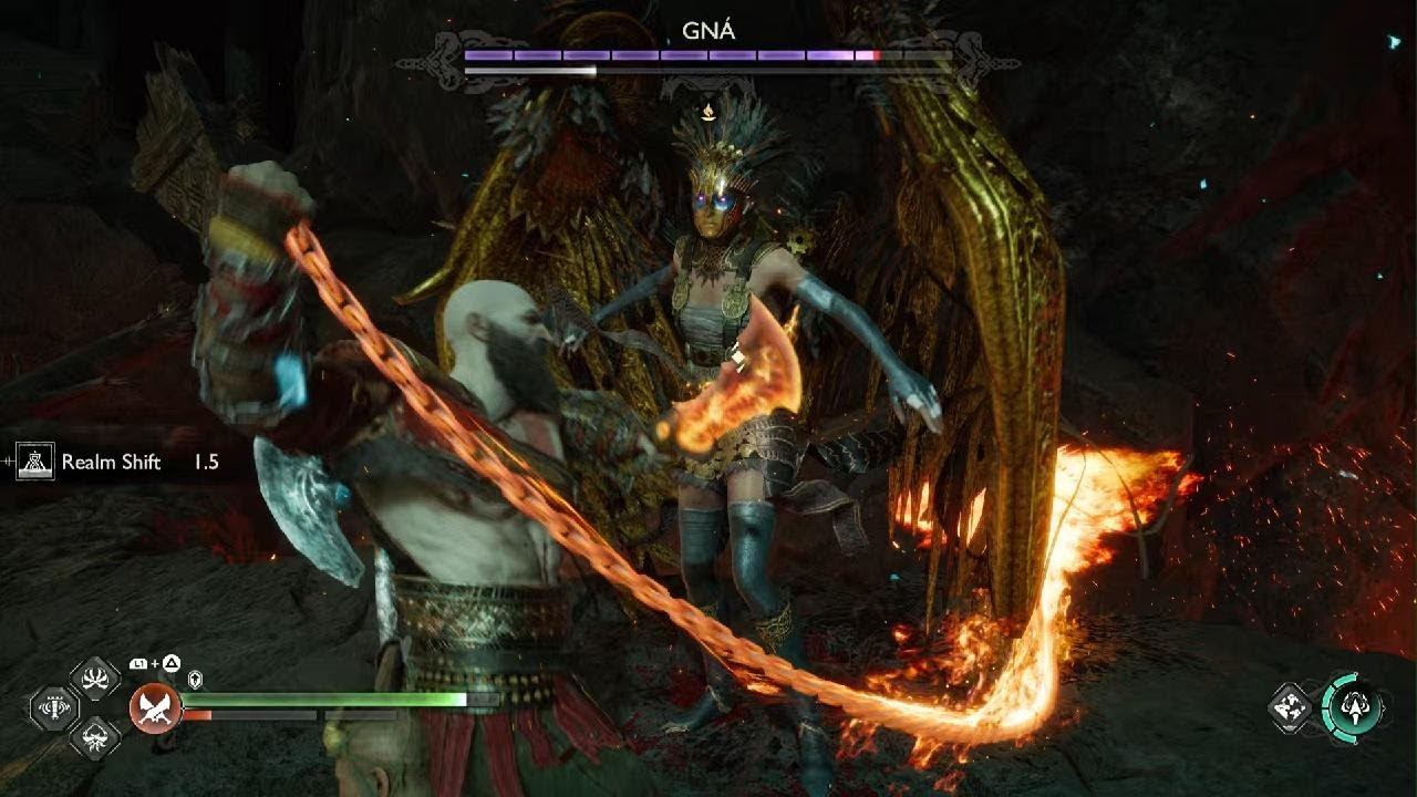 God of War Ragnarök fighting GNA with no leviathan axe смотреть онлайн