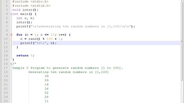 GENERATE RANDOM NUMBERS C PROGRAM смотреть онлайн