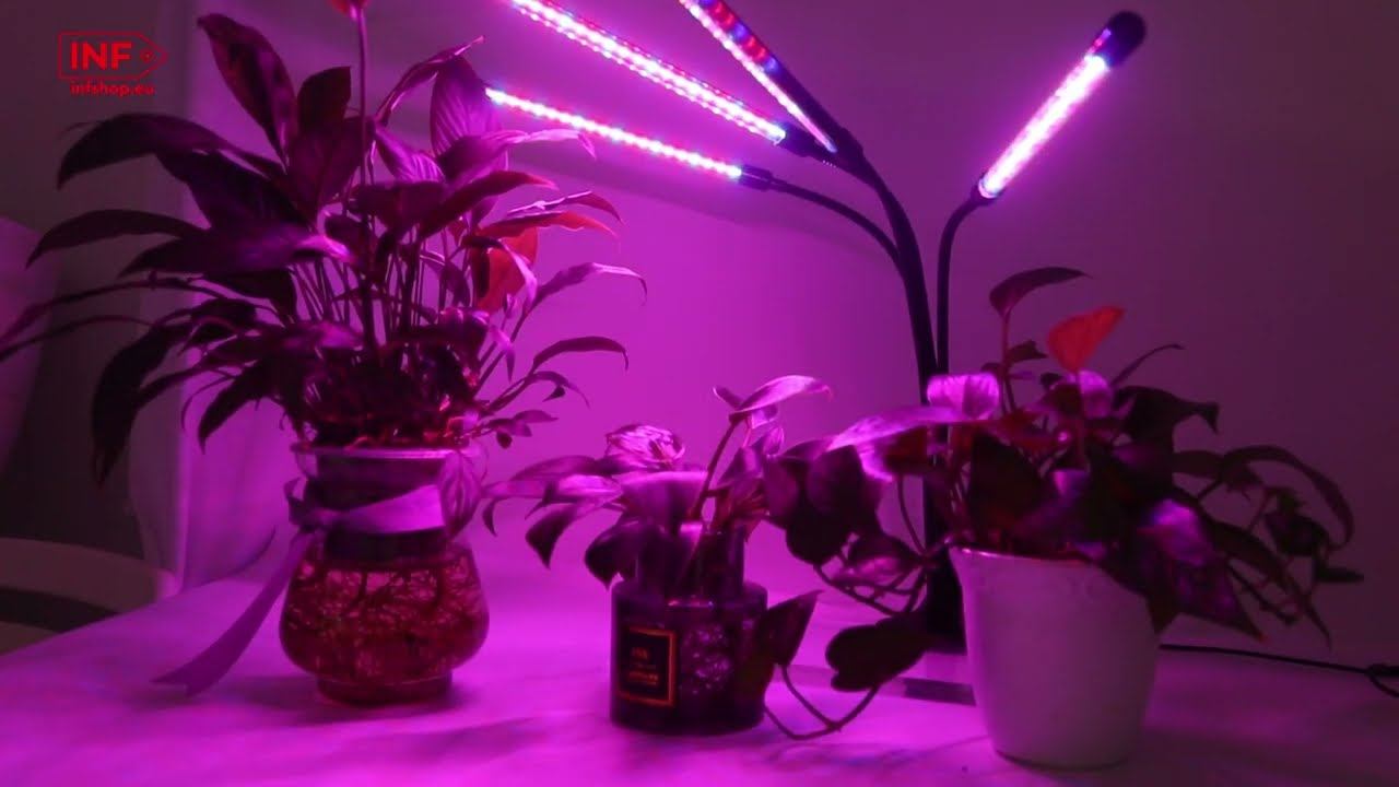 LED lamp for plants / plant lighting with flexible arms смотреть онлайн
