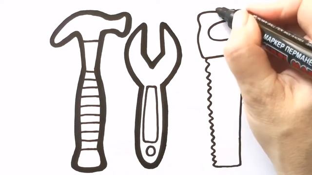 Как нарисовать ИНСТРУМЕНТЫ / раскраска для детей / Нарисуй Ка смотреть онлайн