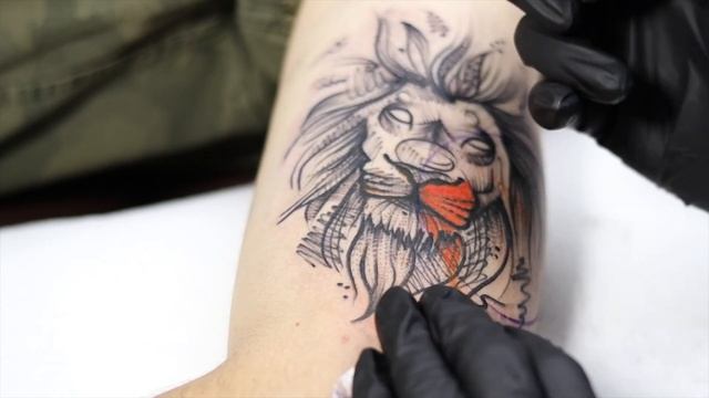 Lion Tattoo Time Lapse смотреть онлайн
