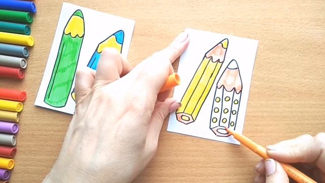 Как нарисовать ЦВЕТНЫЕ КАРАНДАШИ / мультик раскраска для детей / Нарисуй Ка смотреть онлайн