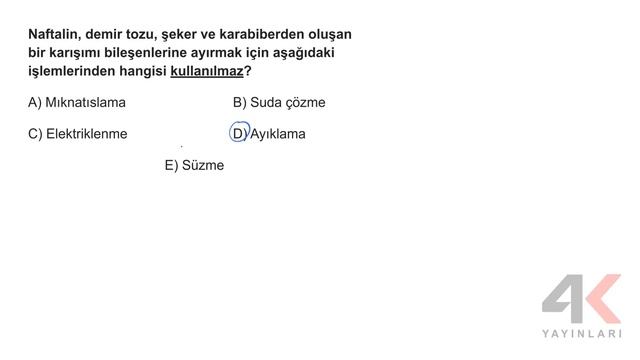 4K TYT Kimya Soru Bankası Bölüm 07 Test 07 смотреть онлайн