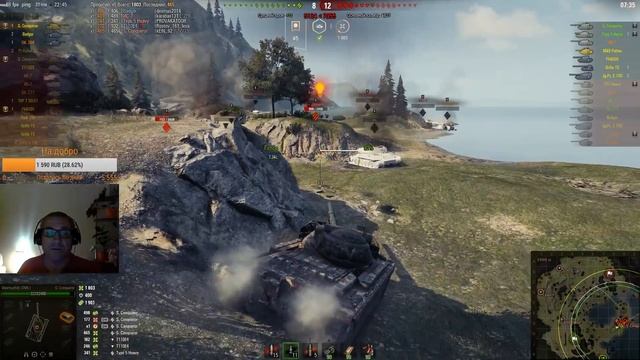 18+WOT Дед в танке, бюджетный стрим минимум голды, обычные ремки, розыгрыш подарка на 1000 подписч смотреть онлайн