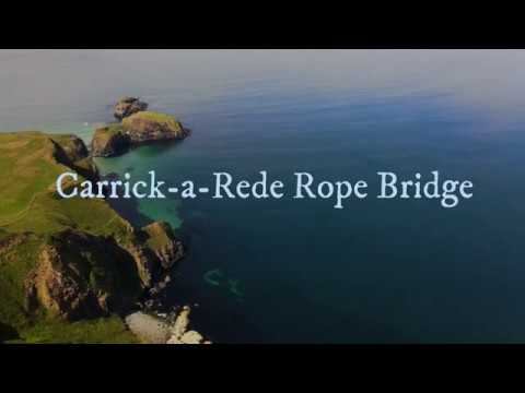 Carrick-a-Rede Rope Bridge. Northern Ireland From Above. смотреть онлайн