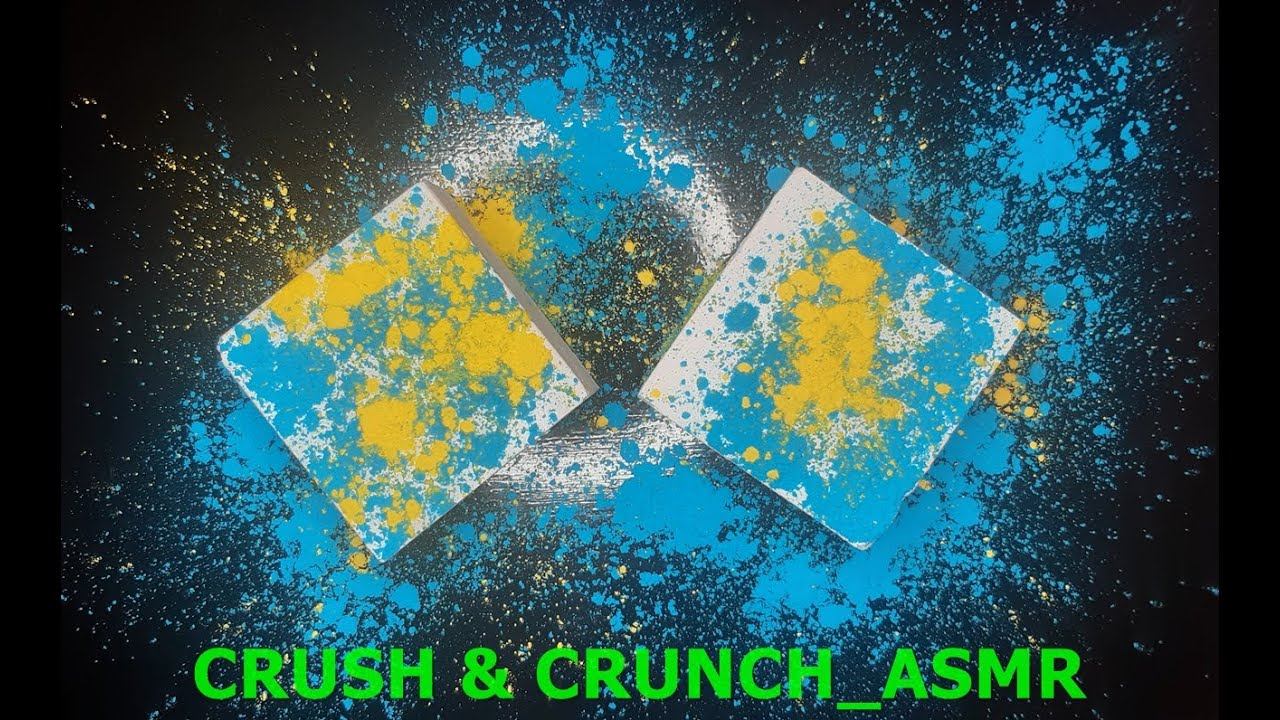 🤤✨Crispy Fresh Blocks W/Cyan and Yellow Pigment Powder✨😍 - ASMR смотреть онлайн
