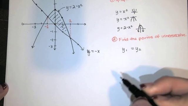 38. Area Between Two Curves - Part 2 - Examples, Finding Points of Intersection смотреть онлайн