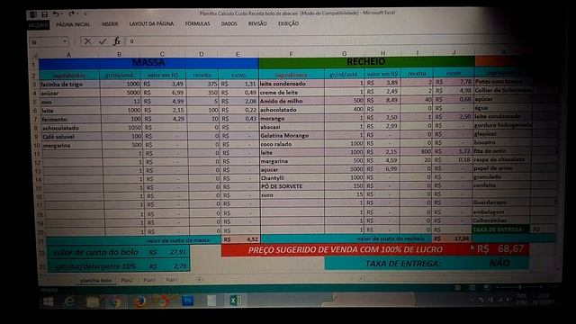 Planilha para calcular vendas do bolo no pote смотреть онлайн