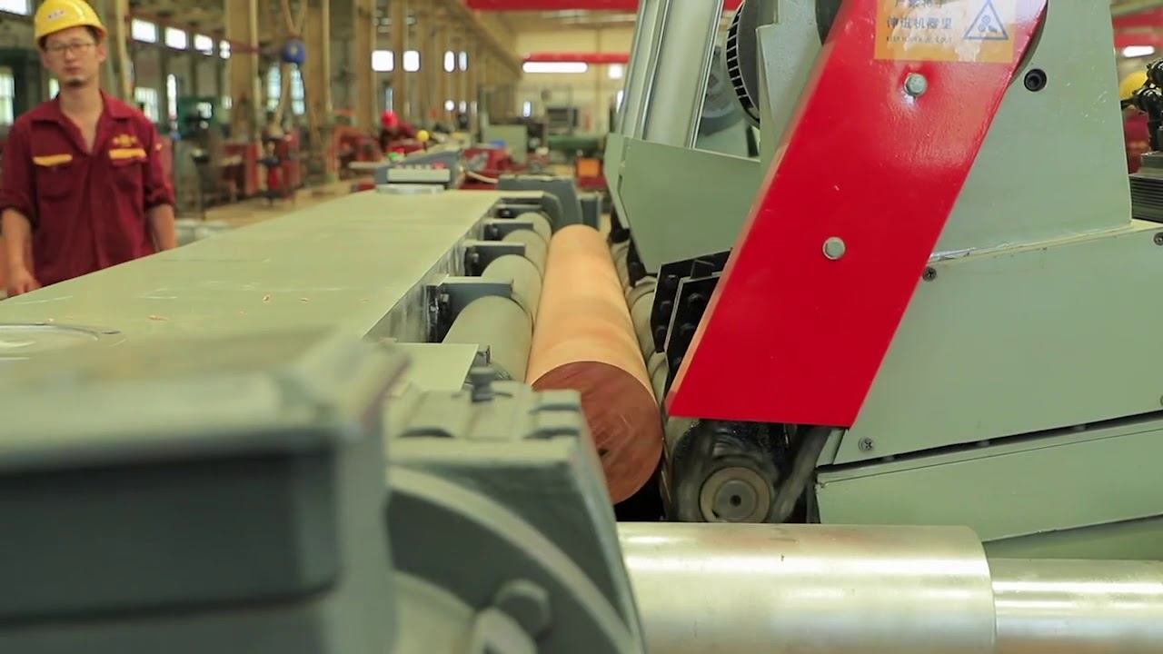How is very thin veneer made? -Jinlun 8ft veneer peeling machine смотреть онлайн