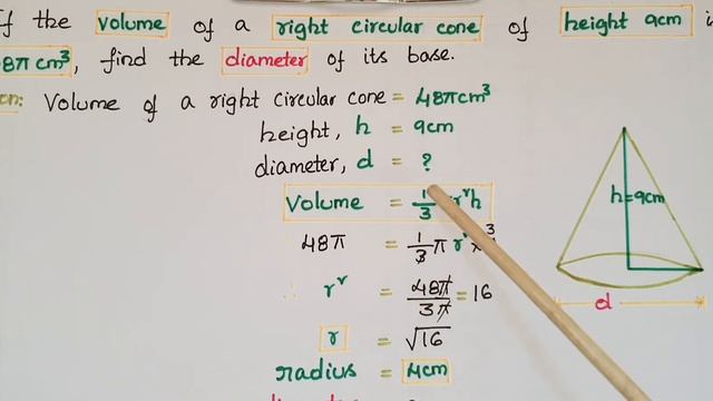 Q4-Ex13.7-Ncert- If the volume of a right circular cone of height 9 cm is 48 p cm3,find ...... смотреть онлайн