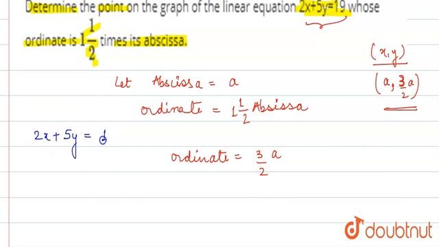 Determine the point on the graph of the linear equation 2x+5y=19 whose ordinate is `1(1)/(2)` times смотреть онлайн