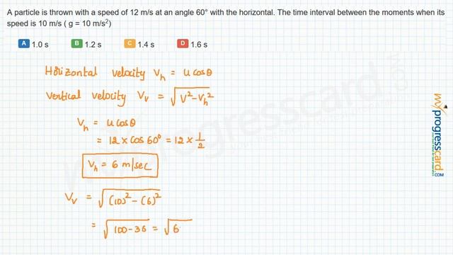A particle is thrown with a speed of 12 m/s смотреть онлайн