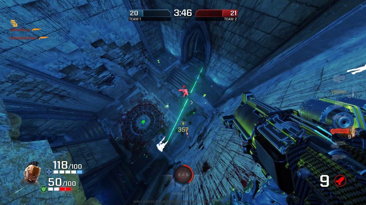 Quake Champions - Deathmatch on Blood Run Gameplay /w Visor смотреть онлайн