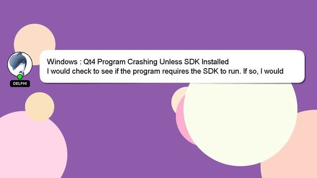 Windows : Qt4 Program Crashing Unless SDK Installed смотреть онлайн