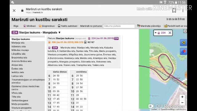 224 маршрут рижской маршрутки на карте Stacijas laukums-mangaļsala до изменений! смотреть онлайн