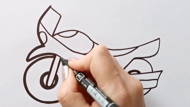 Как нарисовать МОТОЦИКЛ / раскраска для детей / Нарисуй Ка смотреть онлайн