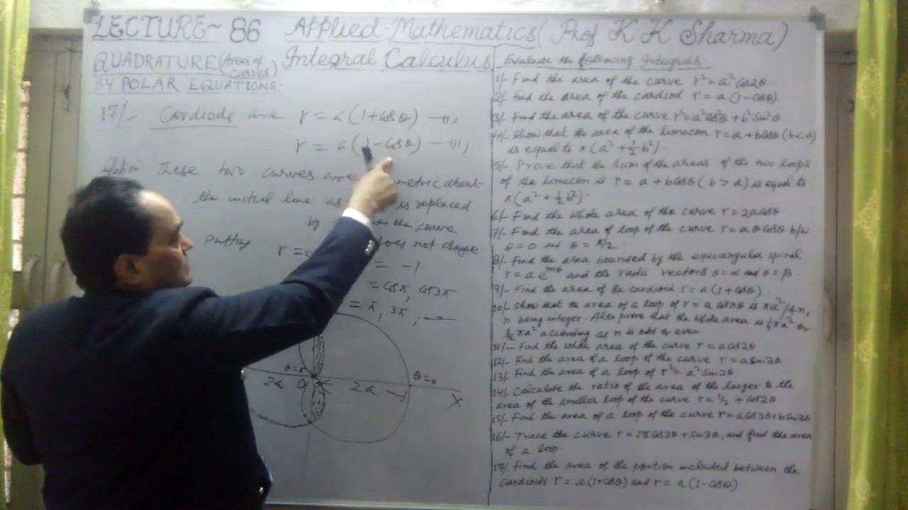 QUADRATURE AREAS UNDER CURVES BY POLAR EQUATIONS INTEGRAL CALCULUS LECTURE 86 H STEP BY STEP L смотреть онлайн
