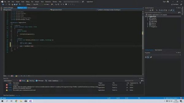 CREATING A SIMPLE LOGIN FORM IN C# (VISUAL STUDIO 2019)