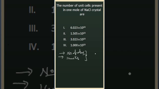 Appsc dl 2012 1, number of unitcells in one mole of NaCl #ans #pyq #exam #chemistry #appsc смотреть онлайн