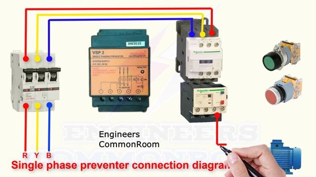 Single phase preventer connection | Engineers CommonRoom ।Electrical Circuit Diagram смотреть онлайн