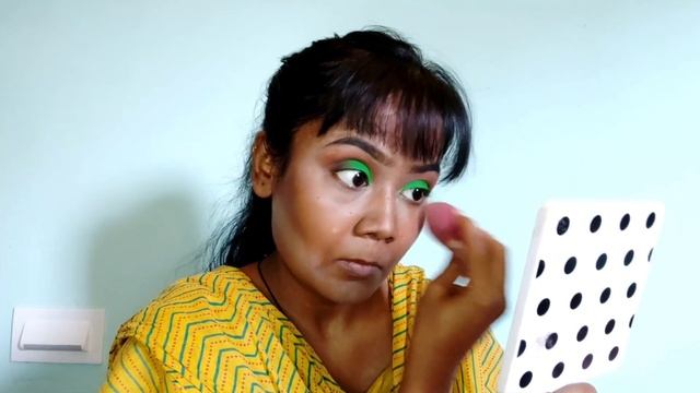 Makeup with neon pigment stack| half cut crease with green neon pigment смотреть онлайн