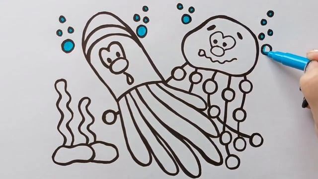 МЕДУЗА / мультик раскраска для детей / Нарисуй Ка смотреть онлайн