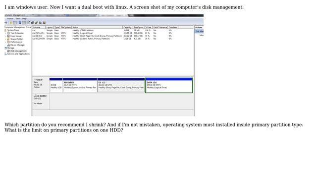 Which partition should i shrink the volume size to install linux ? Are there are limit of... смотреть онлайн