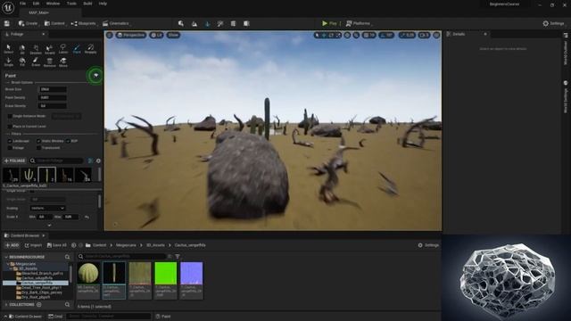 33 Как добавить растения на примере кактусов для своего рельефа в Unreal Engine смотреть онлайн