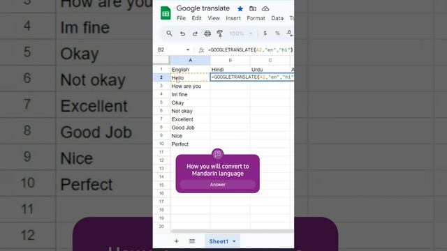 Google translate using Google sheet #googlesheet #googletranslate смотреть онлайн