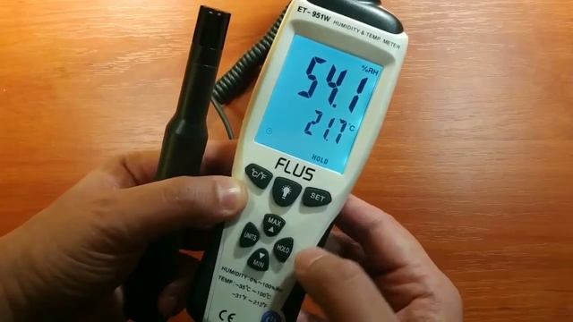 ET-951W - термогігрометр (-35...100 C, 0...100% RH), точка роси, т-ра мокрого термометра смотреть онлайн