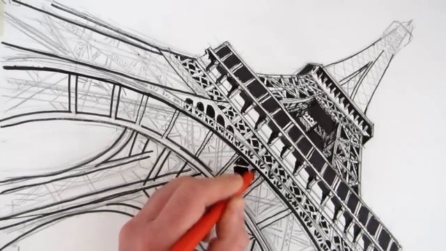 How to Draw The Eiffel Tower: Time Lapse смотреть онлайн