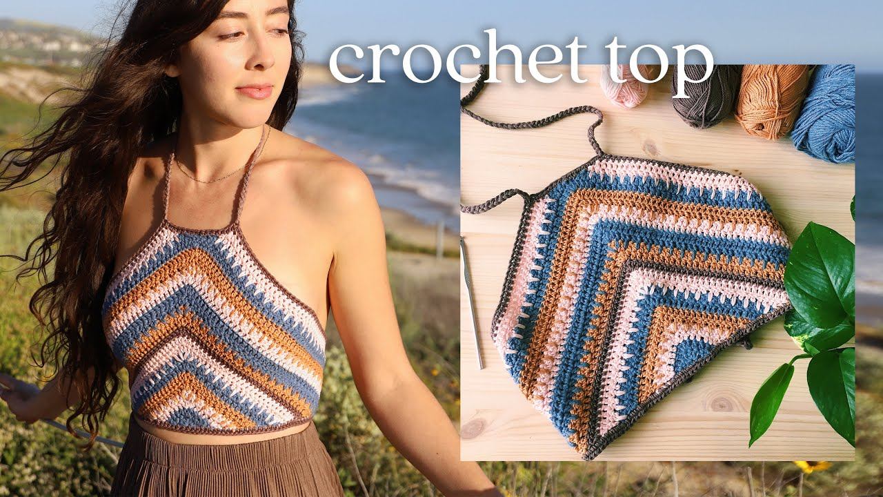 Crochet Summer Top Tutorial - Boho Crop Top смотреть онлайн