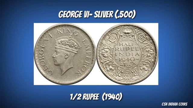1/2 RUPEE - GEORGE VI (1940) - BRITISH INDIA COINS смотреть онлайн