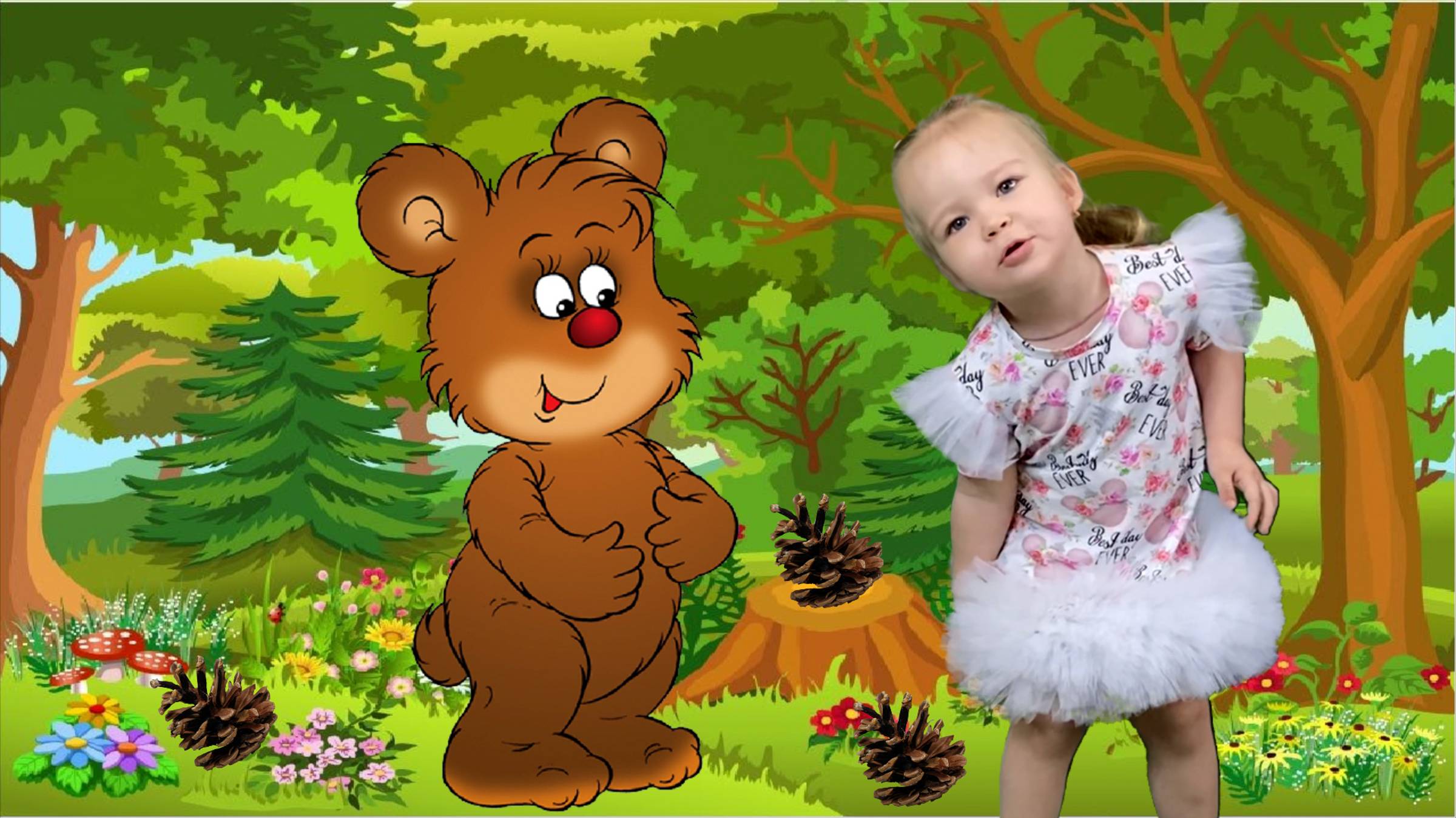 Мишка косолапый по лесу идет. Полина танцует под песню Мишка косолапый. Песни для детей. смотреть онлайн