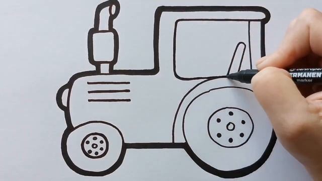 Как нарисовать СИНИЙ ТРАКТОР / раскраска для детей / Нарисуй Ка смотреть онлайн