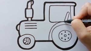 Как нарисовать СИНИЙ ТРАКТОР / раскраска для детей / Нарисуй Ка
