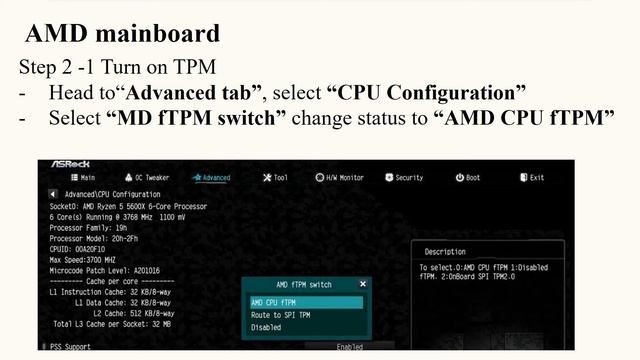 How to enable TPM - Secure boot on Asrock mainboard for install Windows 11 смотреть онлайн