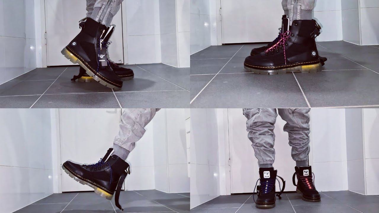 Dr Martens Air Wair Combs Tech Atmos Black On Feet
