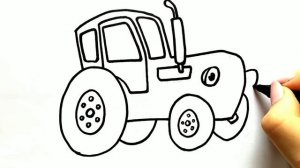 Как нарисовать синий трактор / Мультик раскраска синий трактор / Нарисуй Ка