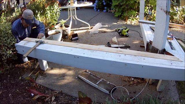 как отремонтировать прогнившую скамейку ч 2