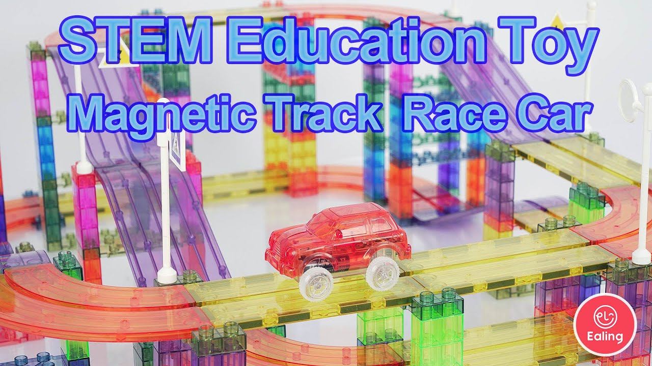 Glowing Race Car and Magnetic Track Building Block | EalingKids смотреть онлайн
