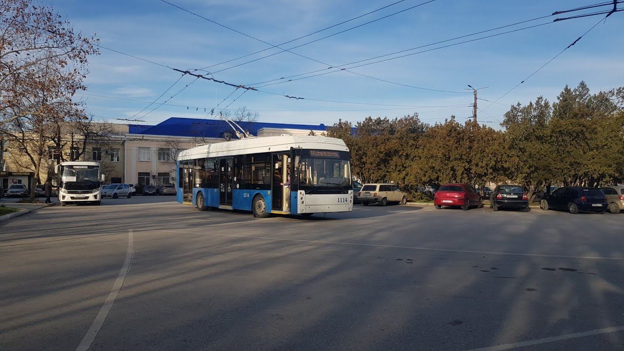 Севастопольский троллейбус наТролза 5265.03 Мегаполис №1114 до пл.Ластовая  20 января 2023г.