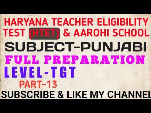 PART-13 TGT PUNJABI HTET & AAROHI SCHOOL