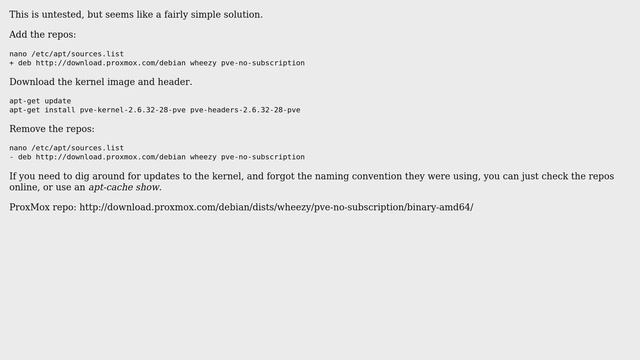 DevOps & SysAdmins: How can I install only the proxmox kernel on Debian on Wheezy? (3 Solutions!!) смотреть онлайн