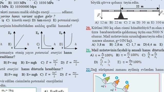 VII Sinif BSQ 2  FİZİKA