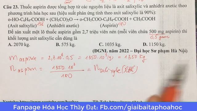 Giải chi tiết ĐỀ THI ĐÁNH GIÁ NĂNG LỰC ĐẠI HỌC SƯ PHẠM HÀ NỘI - MÔN HÓA HỌC смотреть онлайн